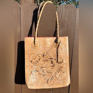 Patricia Nash Leather Cavo Tote with Gold Inlays!